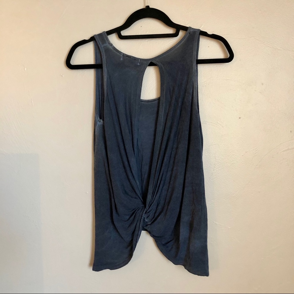 Open Back Blue Tank - Picture 2 of 4